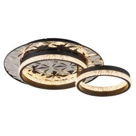 Plafoniera LED metal negru, otel cromat DELLA II