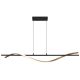 Pendule, Lustre suspendate - Lustra LED aluminiu cu efect de lemn WATKINS