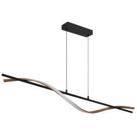 Lustra LED aluminiu cu efect de lemn WATKINS