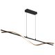 Pendule, Lustre suspendate - Lustra LED aluminiu cu efect de lemn WATKINS