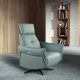 Fotolii - Fotoliu pivotant, functie relax, tapitat cu piele verde turcoaz George