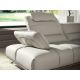 Coltare - Coltar LUX design italian cu sezlong dreapta Cowhide gri deschis