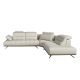 Coltare - Coltar LUX design italian cu sezlong dreapta Cowhide gri deschis