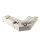 Coltare - Coltar LUX design italian cu sezlong stanga Cowhide gri deschis