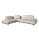 Coltare - Coltar LUX design italian cu sezlong stanga Cowhide gri deschis