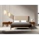 Paturi - Pat dublu tapitat design LUX din lemn si piele sintetica Mink 180x200cm