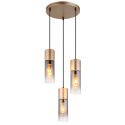 Lustra cu 3 Pendule metal sticla fumurie ANNIKA