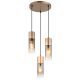 Lustra cu 3 Pendule metal sticla fumurie ANNIKA