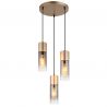 Lustra cu 3 Pendule metal sticla fumurie ANNIKA