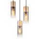 Pendule, Lustre suspendate - Lustra cu 3 Pendule metal sticla fumurie ANNIKA