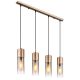 Lustra cu 4 Pendule metal sticla fumurie ANNIKA