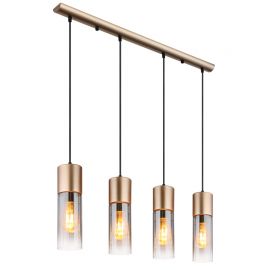 Pendule, Lustre suspendate - Lustra cu 4 Pendule metal sticla fumurie ANNIKA