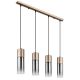 Pendule, Lustre suspendate - Lustra cu 4 Pendule metal sticla fumurie ANNIKA