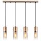 Pendule, Lustre suspendate - Lustra cu 4 Pendule metal sticla fumurie ANNIKA