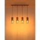 Pendule, Lustre suspendate - Lustra cu 4 Pendule metal sticla fumurie ANNIKA