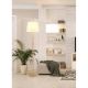 Lampadare - Lampadar de podea metal aspect lemn abajur textil alb JORIS