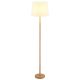 Lampadare - Lampadar de podea metal aspect lemn abajur textil alb JORIS