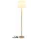 Lampadare - Lampadar de podea metal aspect lemn abajur textil alb JORIS