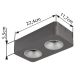 Plafoniere cu spoturi, Spoturi aplicate - Spot LED aplicat aluminiu gri HANGARAU 2