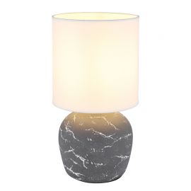 Veioze - Veioza de masa ceramica gri textil alb MARBLE