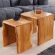 Masute Living - Set de 2 masute din lemn de salcam MAMMUT