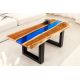 Masute Living - Masuta din lemn de salcam cu rasina epoxidica albastra LIQUID 110cm
