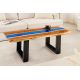 Masute Living - Masuta din lemn de salcam cu rasina epoxidica albastra LIQUID 110cm