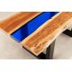 Masute Living - Masuta din lemn de salcam cu rasina epoxidica albastra LIQUID 110cm
