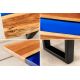 Masute Living - Masuta din lemn de salcam cu rasina epoxidica albastra LIQUID 110cm