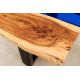 Masute Living - Masuta din lemn de salcam cu rasina epoxidica albastra LIQUID 110cm