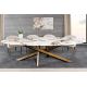 Mese dining - Masa ovala SCULPTURE 280cm metal bronz, ceramica alb, gri, maro