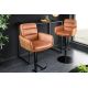 Scaune Bar - Scaun de bar pivotant Big George, microfibra/ piele coniac