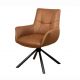 Set de 2 scaune pivotant SIGNATURE piele naturala coniac
