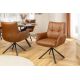 Scaune - Set de 2 scaune pivotant SIGNATURE piele naturala coniac