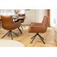Scaune - Set de 2 scaune pivotant SIGNATURE piele naturala coniac