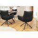 Scaune - Set de 2 scaune pivotant SIGNATURE piele naturala neagra