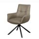 Scaune - Set de 2 scaune pivotante SIGNATURE piele naturala taupe