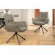 Scaune - Set de 2 scaune pivotante SIGNATURE piele naturala taupe