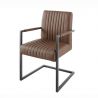 Scaun cu brate design retro Big Aston piele naturala maro vintage