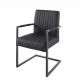 Scaun cu brate design retro Big Aston piele naturala neagra