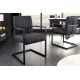 Scaune - Scaun cu brate design retro Big Aston piele naturala neagra
