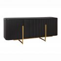 Comoda lemn de mango fronturi canelate GATSBY 160cm negru