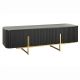 Comoda TV lemn de mango fronturi canelate GATSBY 160cm negru