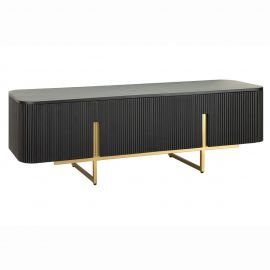 Comode - Comoda TV lemn de mango fronturi canelate GATSBY 160cm negru