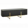 Comoda TV lemn de mango fronturi canelate GATSBY 160cm negru