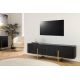 Comode - Comoda TV lemn de mango fronturi canelate GATSBY 160cm negru