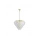 Candelabre, Lustre - Candelabru alama lucios sticla mata Feather 10Lt