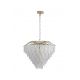Candelabre, Lustre - Candelabru alama lucios sticla mata Feather 6Lt