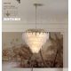 Candelabre, Lustre - Candelabru alama lucios sticla mata Feather 6Lt