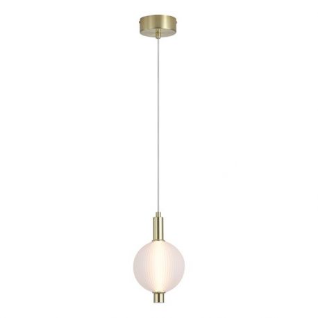 Pendule, Lustre suspendate - Pendul LED alama lucios sticla acid Luminique